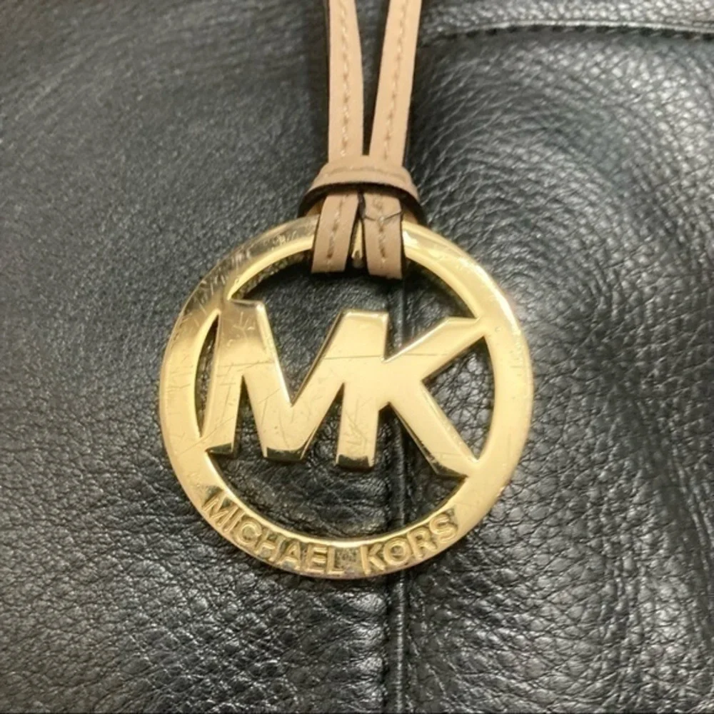 Michael Kors black leather tote bag